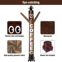 6FT Tall Coffee Waving Inflatable Tube Man(Blower Not Included) - goodeny