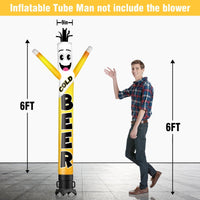 6FT Tall Cold Beer Waving Inflatable Tube Man(Blower Not Included) - goodeny