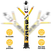 6FT Tall Cold Beer Waving Inflatable Tube Man(Blower Not Included) - goodeny