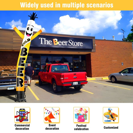 6FT Tall Cold Beer Waving Inflatable Tube Man(Blower Not Included) - goodeny