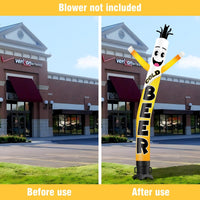 6FT Tall Cold Beer Waving Inflatable Tube Man(Blower Not Included) - goodeny