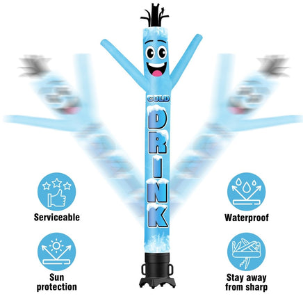 6FT Tall Cold Drinks Waving Inflatable Tube Man(Blower Not Included) - goodeny