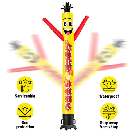 6FT Tall Corn Dogs Waving Inflatable Tube Man(Blower Not Included) - goodeny