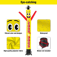 6FT Tall Corn Dogs Waving Inflatable Tube Man(Blower Not Included) - goodeny