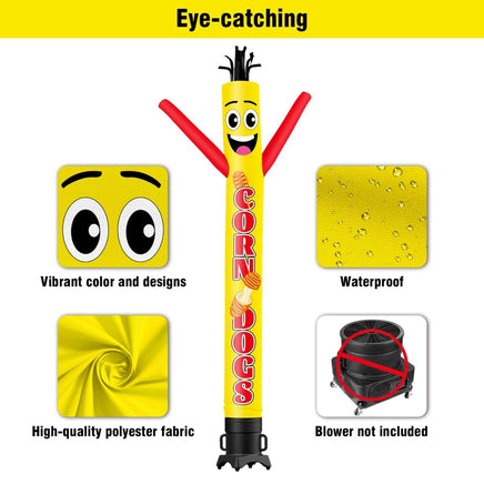 6FT Tall Corn Dogs Waving Inflatable Tube Man(Blower Not Included) - goodeny