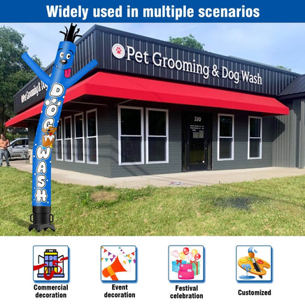 6FT Tall Dog Wash Waving Inflatable Tube Man(Blower Not Included) - goodeny
