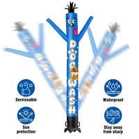 6FT Tall Dog Wash Waving Inflatable Tube Man(Blower Not Included) - goodeny
