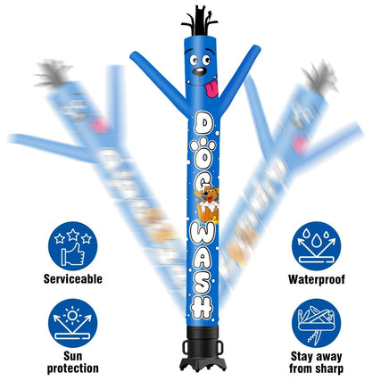 6FT Tall Dog Wash Waving Inflatable Tube Man(Blower Not Included) - goodeny