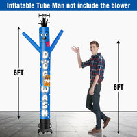 6FT Tall Dog Wash Waving Inflatable Tube Man(Blower Not Included) - goodeny