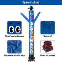 6FT Tall Dog Wash Waving Inflatable Tube Man(Blower Not Included) - goodeny
