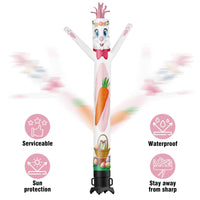 6FT Tall Easter Bunny Waving Inflatable Tube Man(Blower Not Included) - goodeny