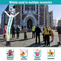 6FT Tall Easter Service Waving Inflatable Tube Man(Blower Not Included) - goodeny