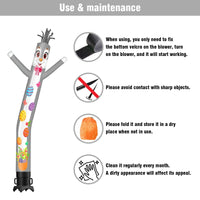 6FT Tall Easter Waving Inflatable Tube Man(Blower Not Included) - goodeny