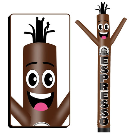 6FT Tall Espresso Waving Inflatable Tube Man(Blower Not Included) - goodeny