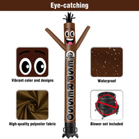6FT Tall Espresso Waving Inflatable Tube Man(Blower Not Included) - goodeny