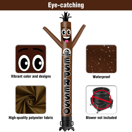 6FT Tall Espresso Waving Inflatable Tube Man(Blower Not Included) - goodeny