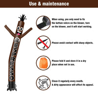 6FT Tall Espresso Waving Inflatable Tube Man(Blower Not Included) - goodeny