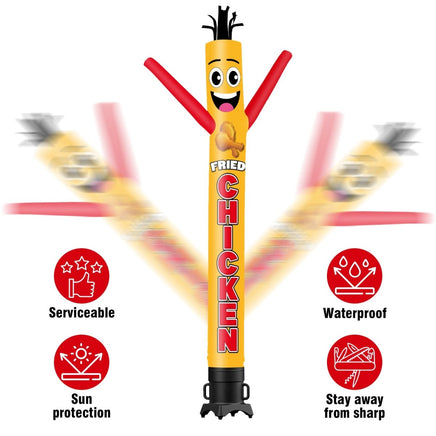 6FT Tall Fired Chicken Waving Inflatable Tube Man(Blower Not Included) - goodeny