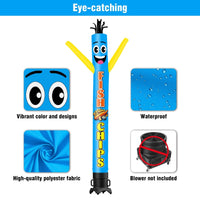 6FT Tall Fish & Chips Waving Inflatable Tube Man(Blower Not Included) - goodeny