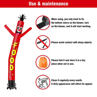 6FT Tall Food Waving Inflatable Tube Man(Blower Not Included) - goodeny