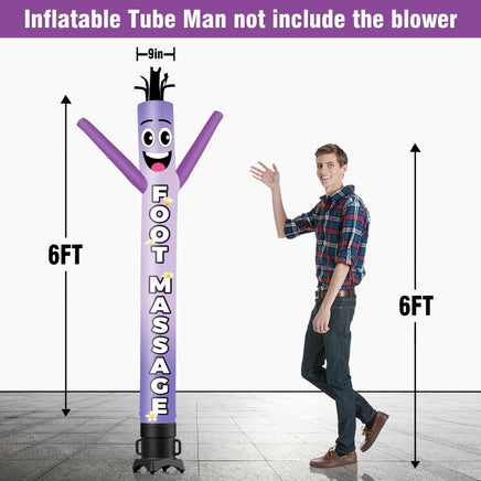 6FT Tall Foot Massage Waving Inflatable Tube Man(Blower Not Included) - goodeny