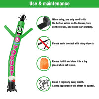 6FT Tall Frozen Yogurt Waving Inflatable Tube Man(Blower Not Included) - goodeny