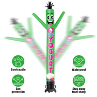 6FT Tall Frozen Yogurt Waving Inflatable Tube Man(Blower Not Included) - goodeny