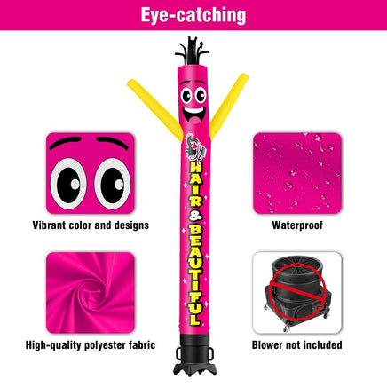 6FT Tall Hair & Beautiful Waving Inflatable Tube Man(Blower Not Included) - goodeny