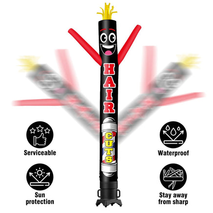 6FT Tall Hair Cuts Waving Inflatable Tube Man(Blower Not Included) - goodeny