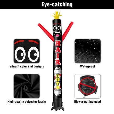 6FT Tall Hair Cuts Waving Inflatable Tube Man(Blower Not Included) - goodeny
