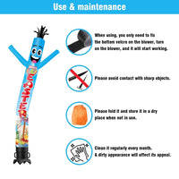 6FT Tall Happy Easter Waving Inflatable Tube Man(Blower Not Included) - goodeny