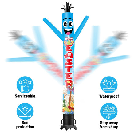 6FT Tall Happy Easter Waving Inflatable Tube Man(Blower Not Included) - goodeny