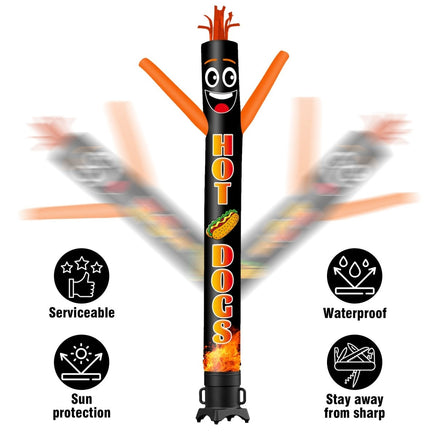 6FT Tall Hot Dogs Waving Inflatable Tube Man(Blower Not Included) - goodeny