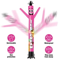 6FT Tall Ice Cream Waving Inflatable Tube Man(Blower Not Included) - goodeny