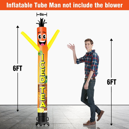 6FT Tall Iced Tea Waving Inflatable Tube Man(Blower Not Included) - goodeny