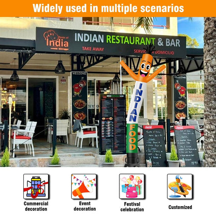 6FT Tall Indian Food Waving Inflatable Tube Man(Blower Not Included) - goodeny