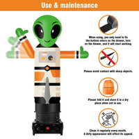 6FT Tall Inflatable Alien Wavers Inflatable Tube Man (12''Diameter) (Blower Not Included) - goodeny