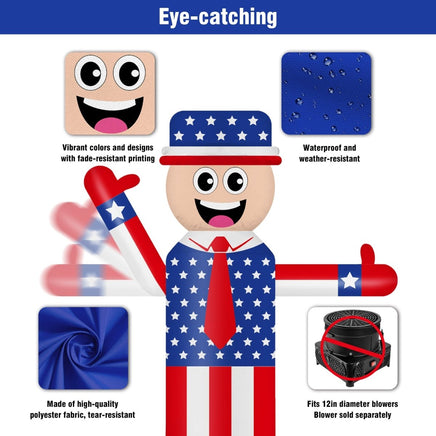 6FT Tall Inflatable American Flag Wavers Inflatable Tube Man (18''Diameter) (Blower Not Included) - goodeny