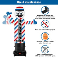 6FT Tall Inflatable Barber Shop Wavers Inflatable Tube Man (18''Diameter) (Blower Not Included) - goodeny