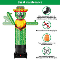 6FT Tall Inflatable Cactus Wavers Inflatable Tube Man (12''Diameter) (Blower Not Included) - goodeny