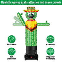 6FT Tall Inflatable Cactus Wavers Inflatable Tube Man (12''Diameter) (Blower Not Included) - goodeny