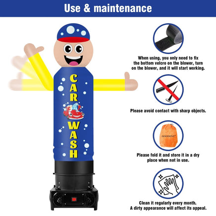 6FT Tall Inflatable Car Wash Wavers Inflatable Tube Man (12''Diameter) (Blower Not Included) - goodeny
