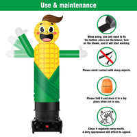 6FT Tall Inflatable Corn Wavers Inflatable Tube Man (12''Diameter) (Blower Not Included) - goodeny