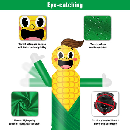 6FT Tall Inflatable Corn Wavers Inflatable Tube Man (12''Diameter) (Blower Not Included) - goodeny
