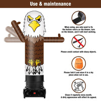 6FT Tall Inflatable Eagle Wavers Inflatable Tube Man (18''Diameter) (Blower Not Included) - goodeny