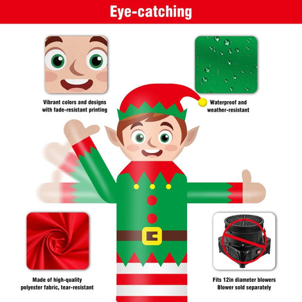 6FT Tall Inflatable ELF Wavers Inflatable Tube Man (12''Diameter) (Blower Not Included) - goodeny