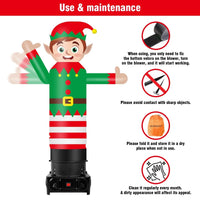 6FT Tall Inflatable ELF Wavers Inflatable Tube Man (12''Diameter) (Blower Not Included) - goodeny