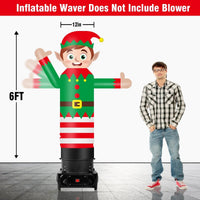 6FT Tall Inflatable ELF Wavers Inflatable Tube Man (12''Diameter) (Blower Not Included) - goodeny