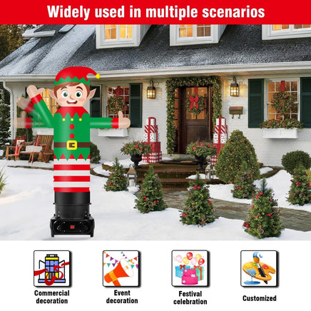 6FT Tall Inflatable ELF Wavers Inflatable Tube Man (12''Diameter) (Blower Not Included) - goodeny
