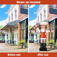 6FT Tall Inflatable Female Chef Wavers Inflatable Tube Man (18''Diameter) (Blower Not Included) - goodeny
